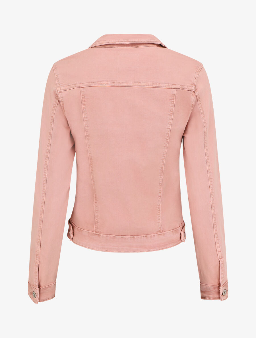 Veste courte unie en jean - Rose - 2