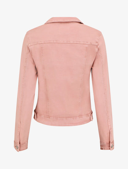 Veste courte unie en jean - Rose - 2