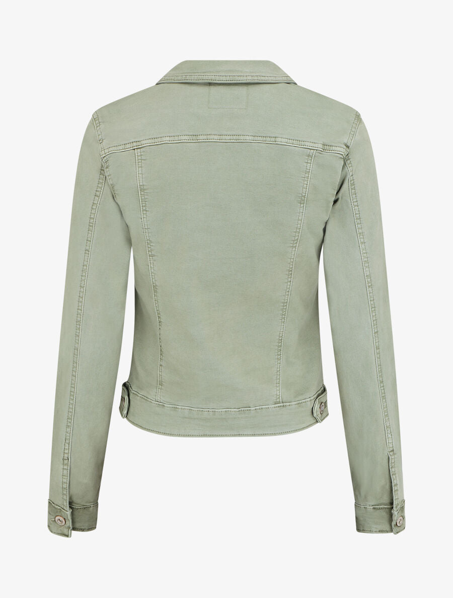 Veste courte unie en jean - Kaki - 2