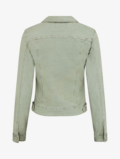 Veste courte unie en jean - Kaki - 2