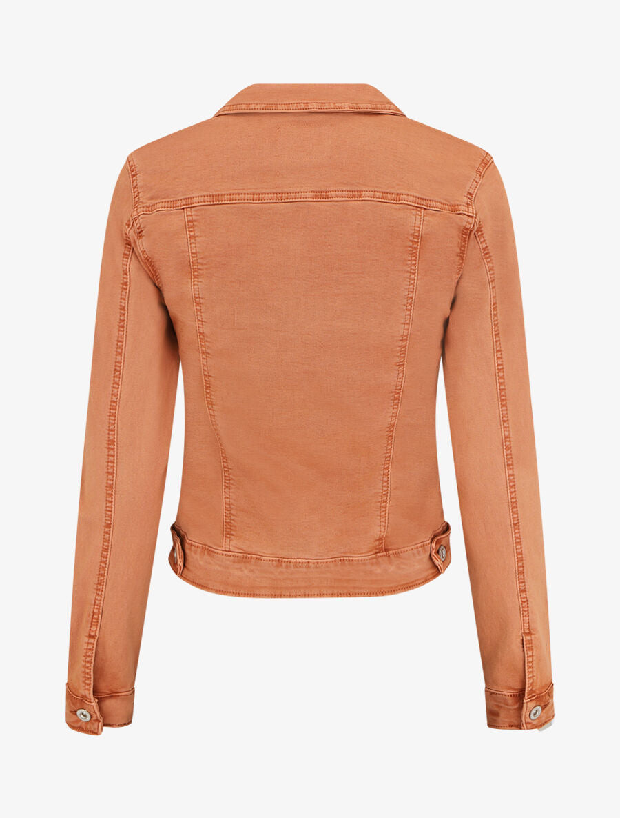 Veste courte unie en jean - Terracotta - 2