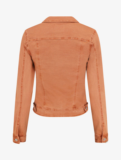 Veste courte unie en jean - Terracotta - 2