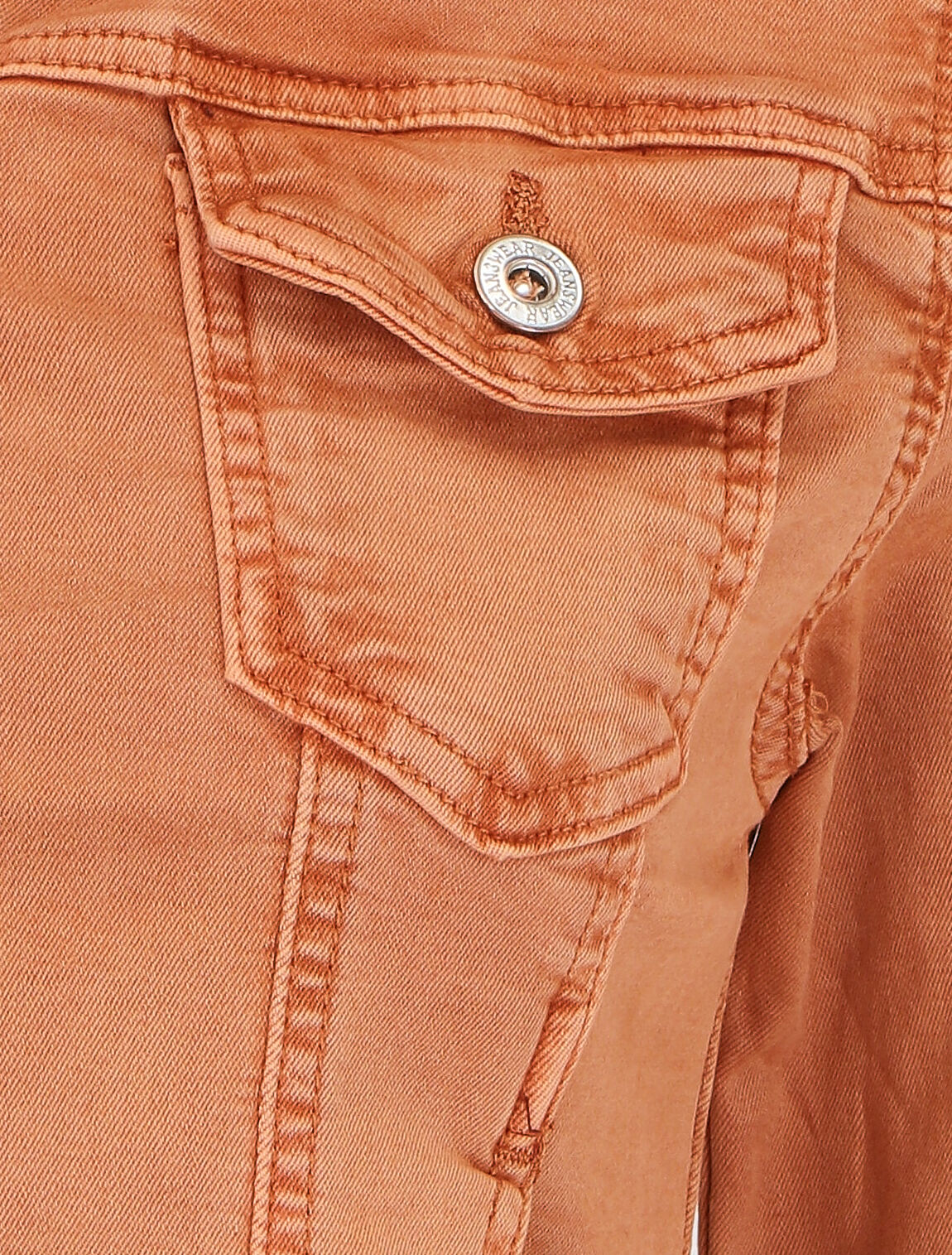 Veste courte unie en jean - Terracotta - 3
