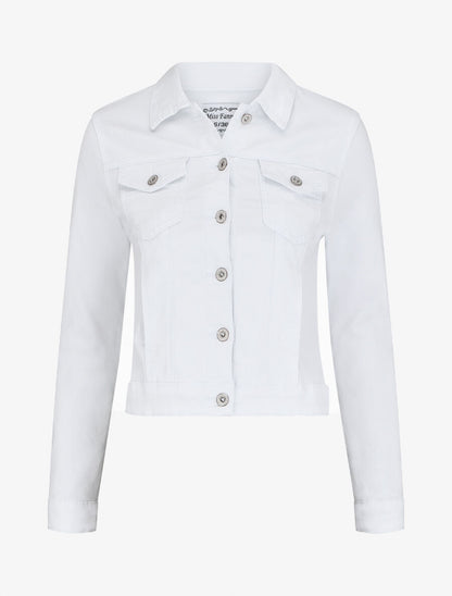 Veste courte unie en jean - Blanc - 1