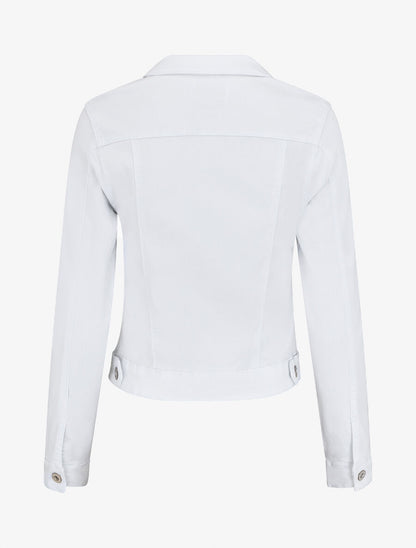 Veste courte unie en jean - Blanc - 2