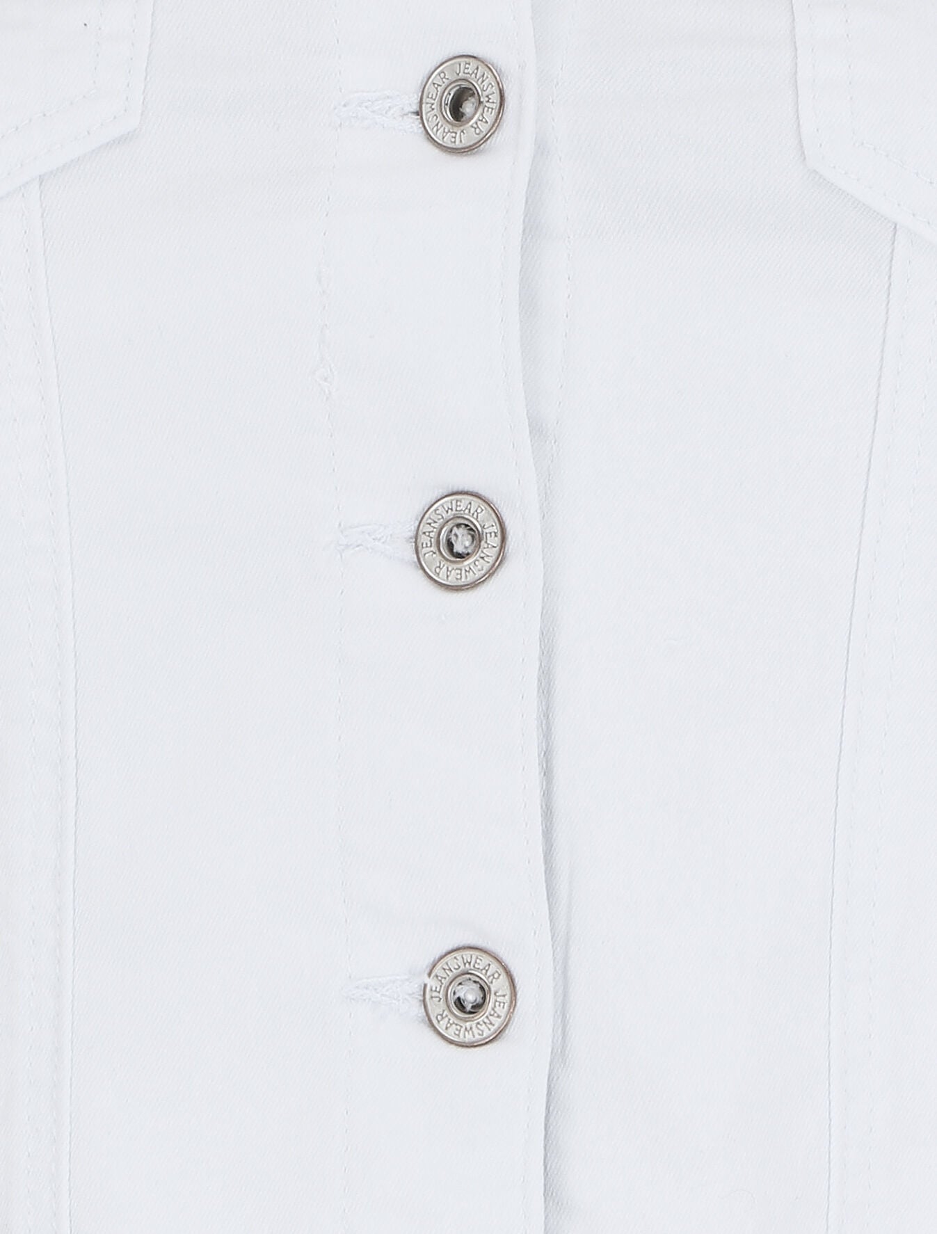 Veste courte unie en jean - Blanc - 3