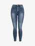 Jeans skinny à fermeture boutonnée - Bleu - 1