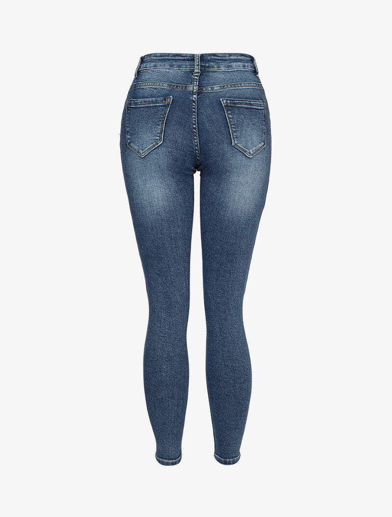Jeans skinny à fermeture boutonnée - Bleu - 2