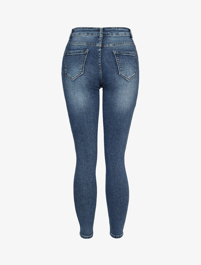 Jeans skinny à fermeture boutonnée - Bleu - 2