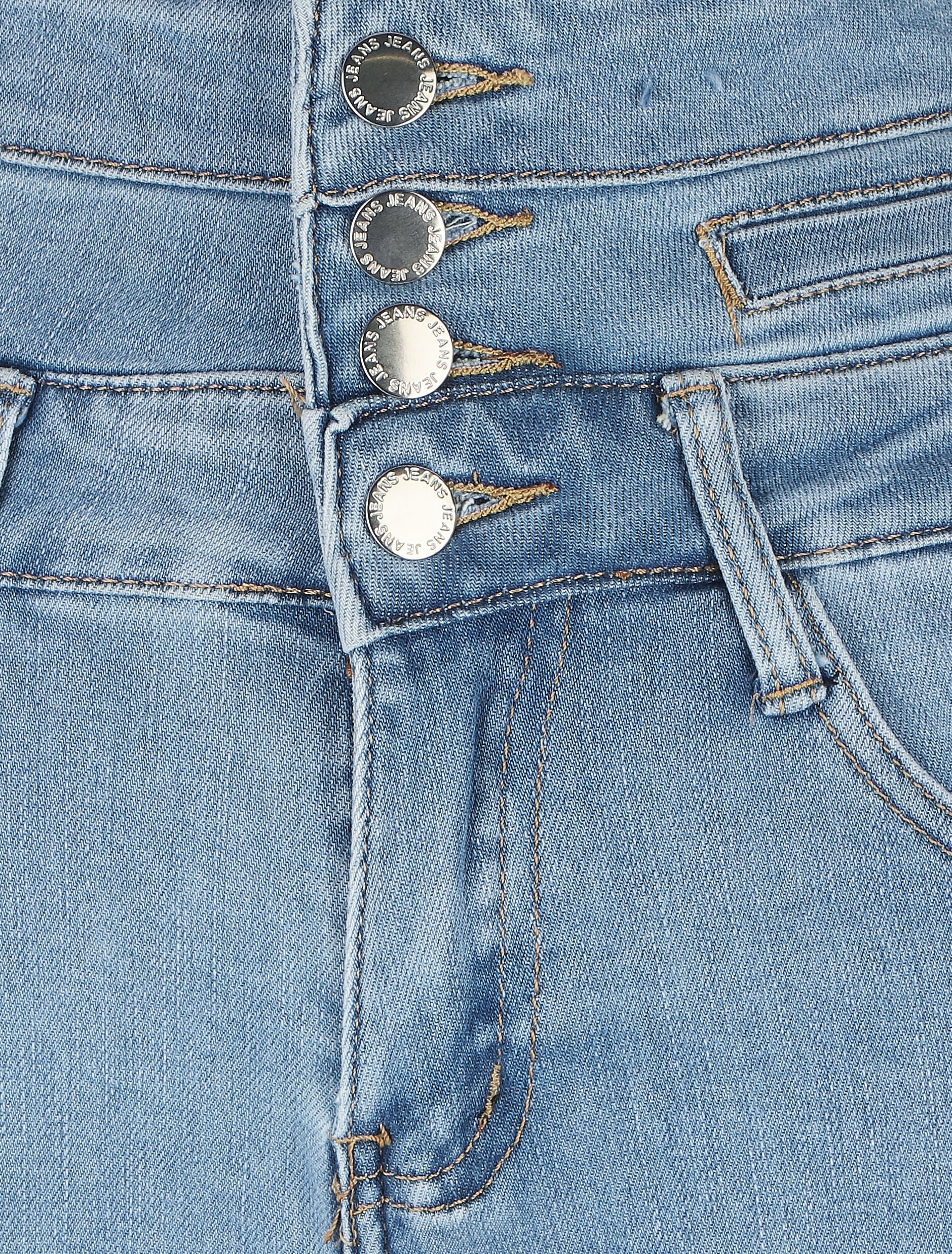 Short en jean à ourlets et taille haute - Bleu - 3