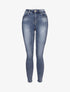 Jeans skinny à coutures contrastantes sur les poches arrières - Bleu - 1