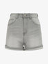 Short en jean droit taille haute - Gris clair - 4