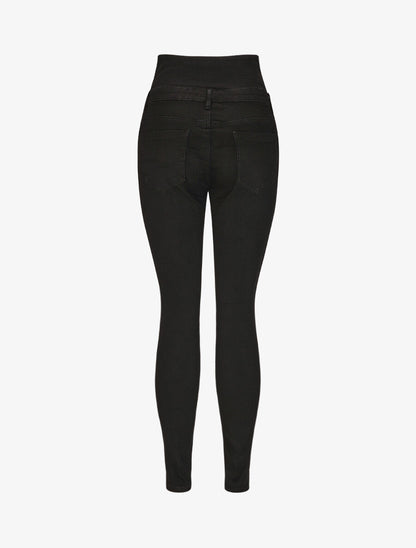 Jean taille empire coupe slim - Noir - 2