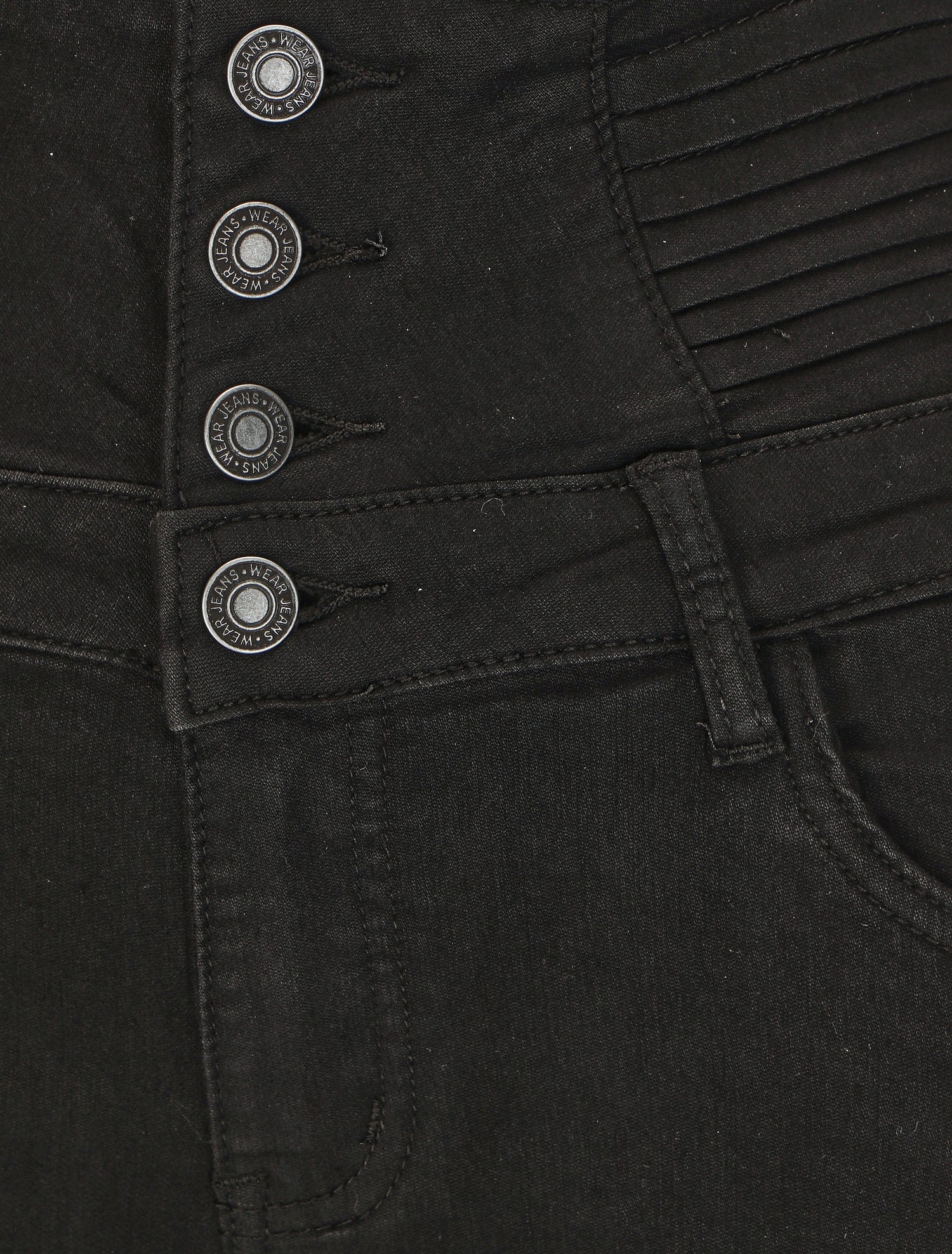 Jean taille empire coupe slim - Noir - 3