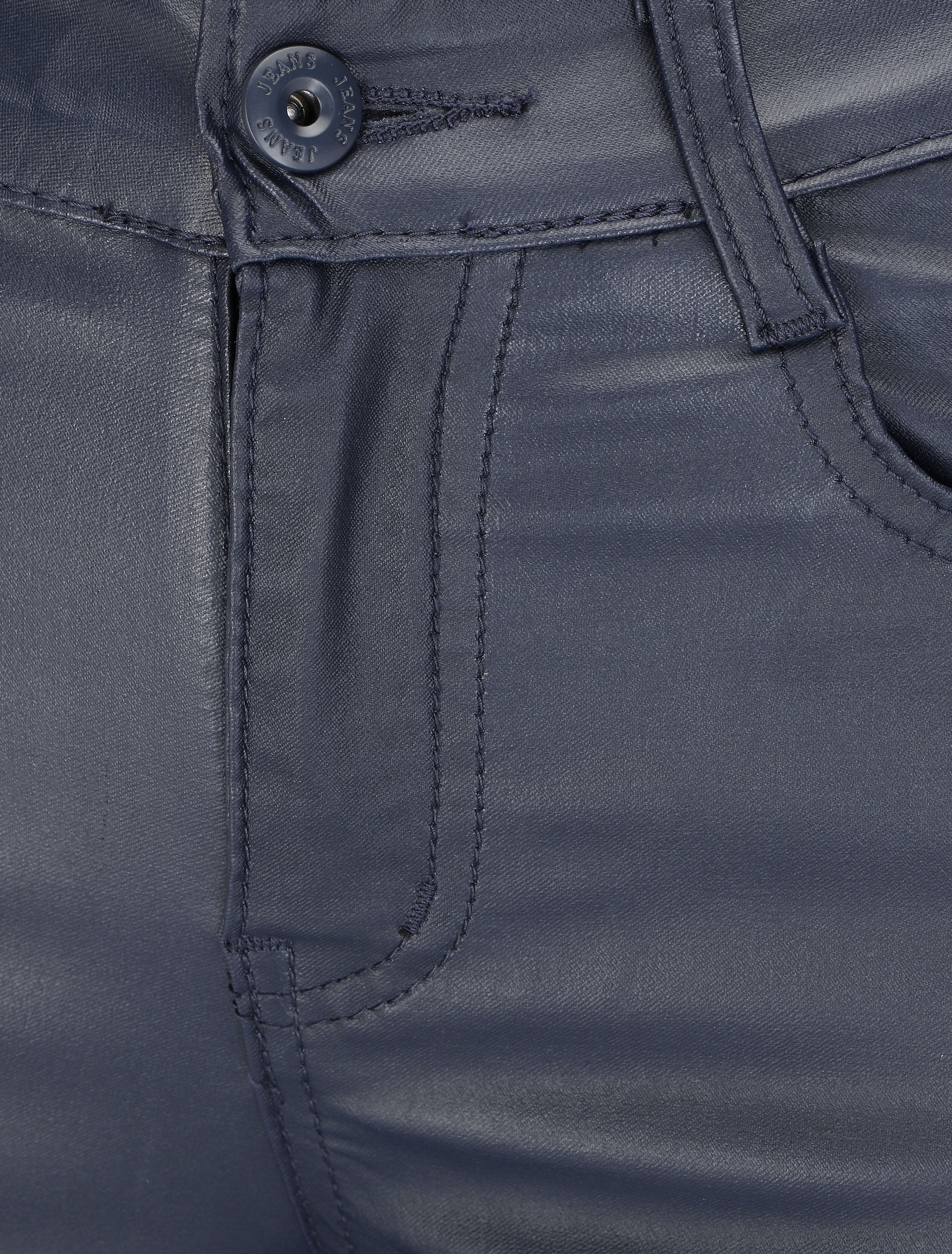 Pantalon uni en simili - Marine - 3