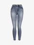 Jean skinny délavé à coutures contrastantes à l&