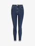 Jean coupe slim taille haute - Bleu brut - 1