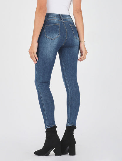 Jean skinny push up taille haute - Bleu - 2