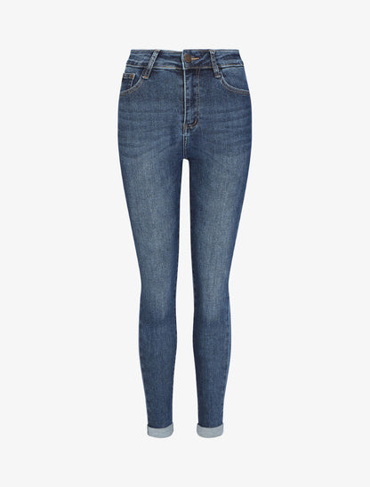 Jean skinny à taille haute - Bleu - 1