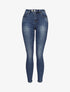 Jeans skinny délavé à 2 boutons - Bleu denim - 4