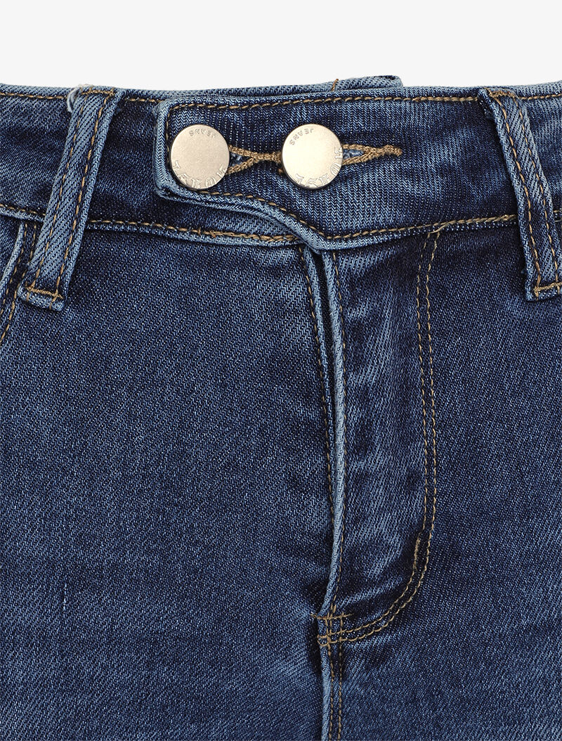 Jeans skinny délavé à 2 boutons - Bleu denim - 3