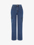 Jean style à taille haute coupe boyfriend - Bleu - 1