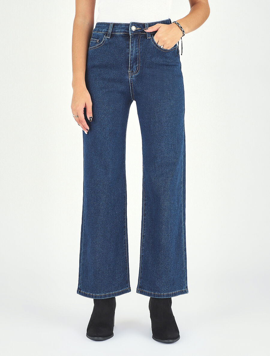 Jean ample taille haute - Bleu brut - 4
