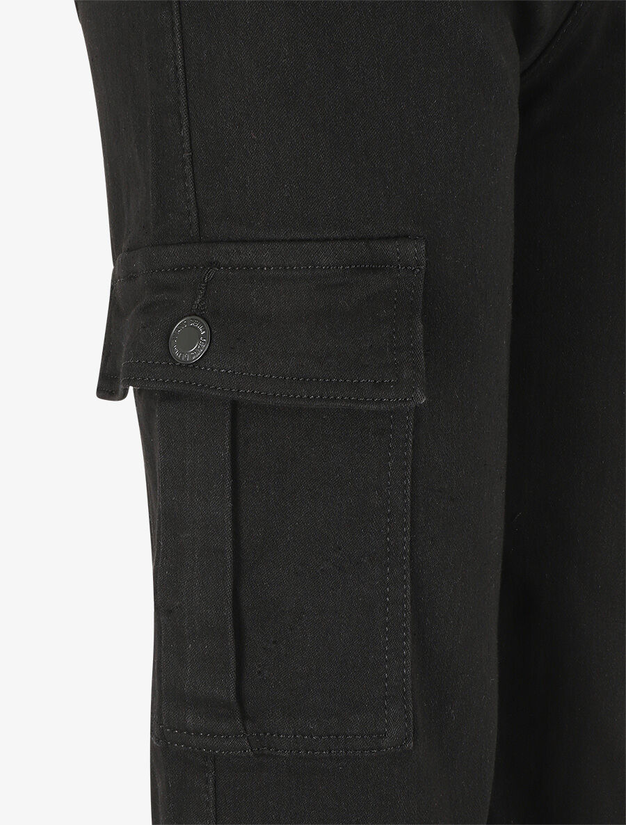 Jean cargo droit taille haute - Noir - 3