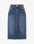 Jupe en jean à boutons - Bleu - 4