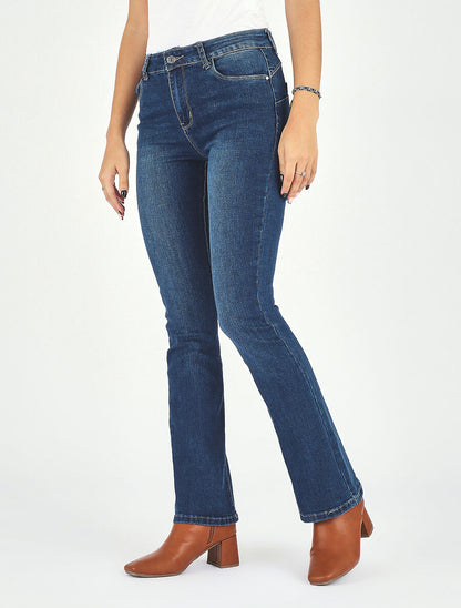 Jean push up coupe bootcut - Bleu - 4