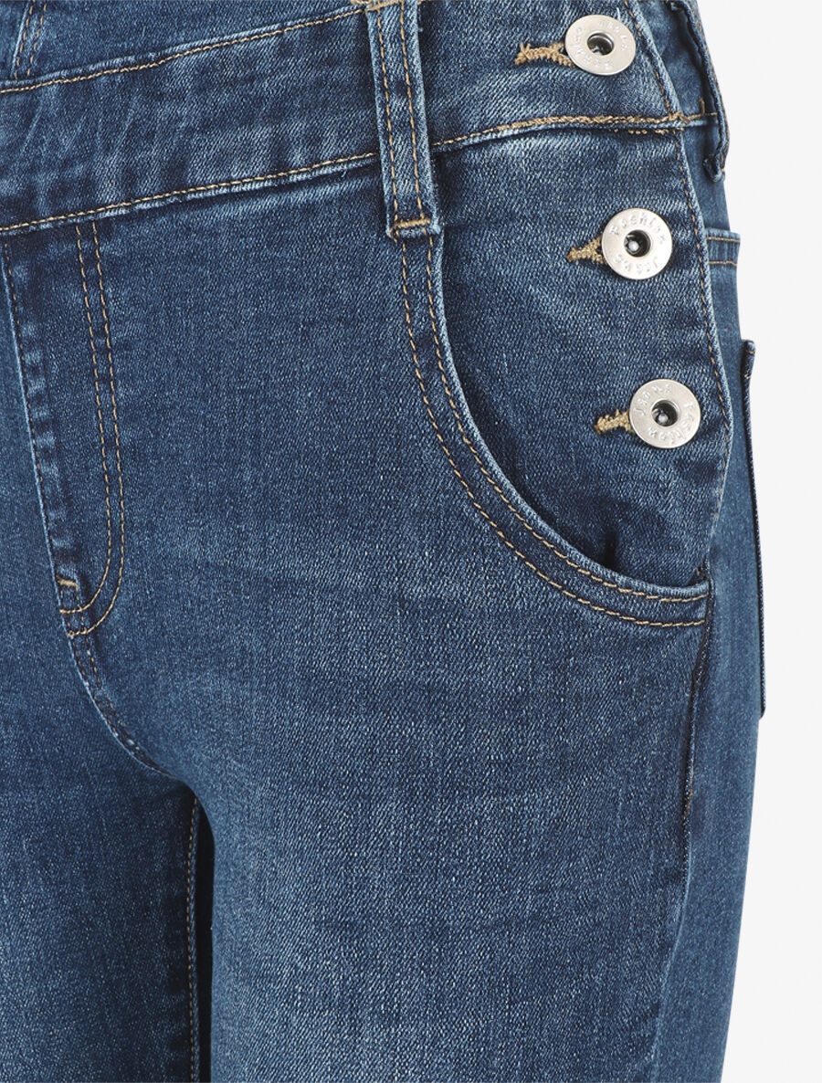 Salopette skinny en jean - Bleu - 3