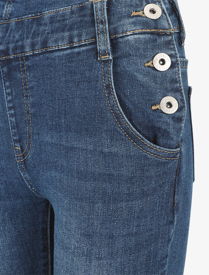 Salopette skinny en jean - Bleu - 3