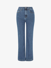 Jean à taille haute coupe droite - Bleu - 1