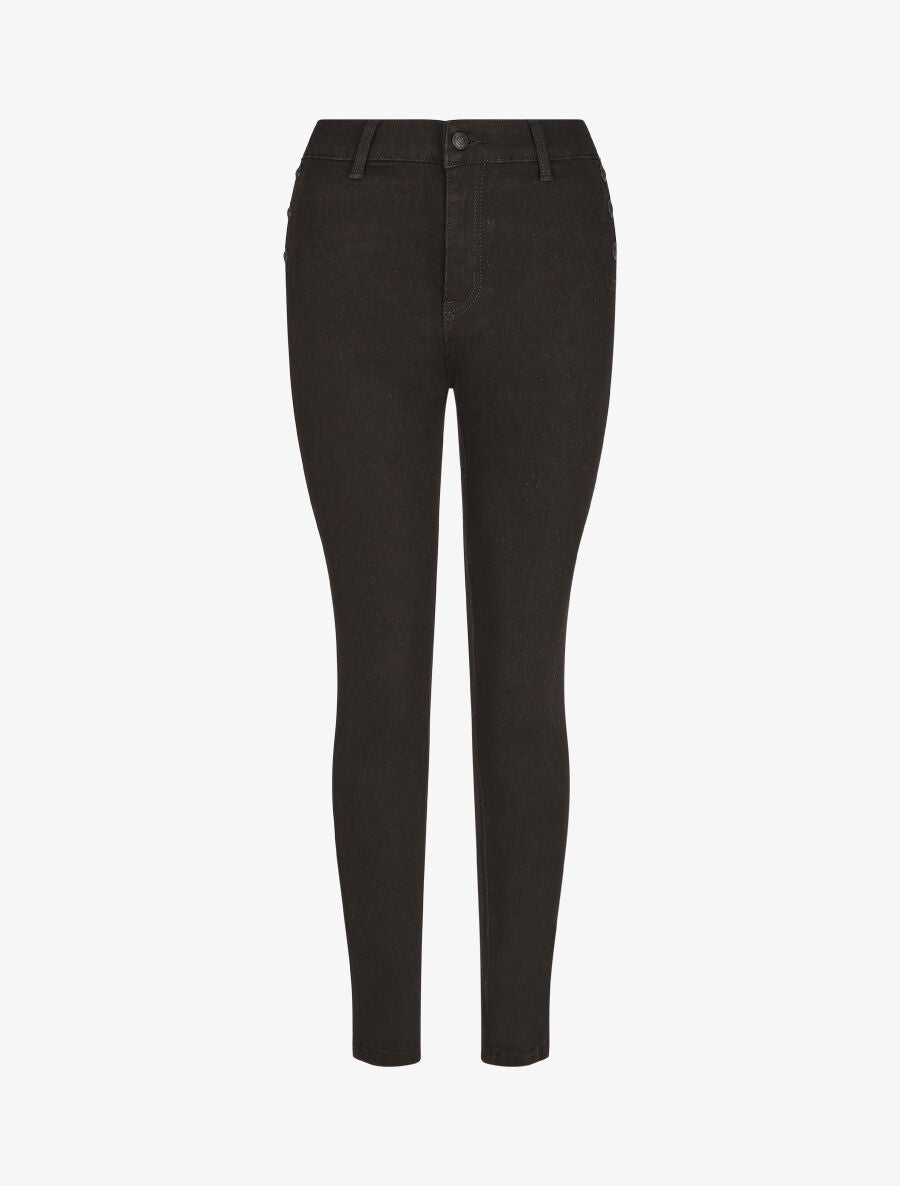 Jean slim push up grande taille poches boutonnées - Noir - 1