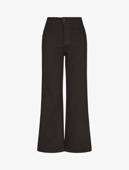 Jean droit uni taille haute - Noir - 1