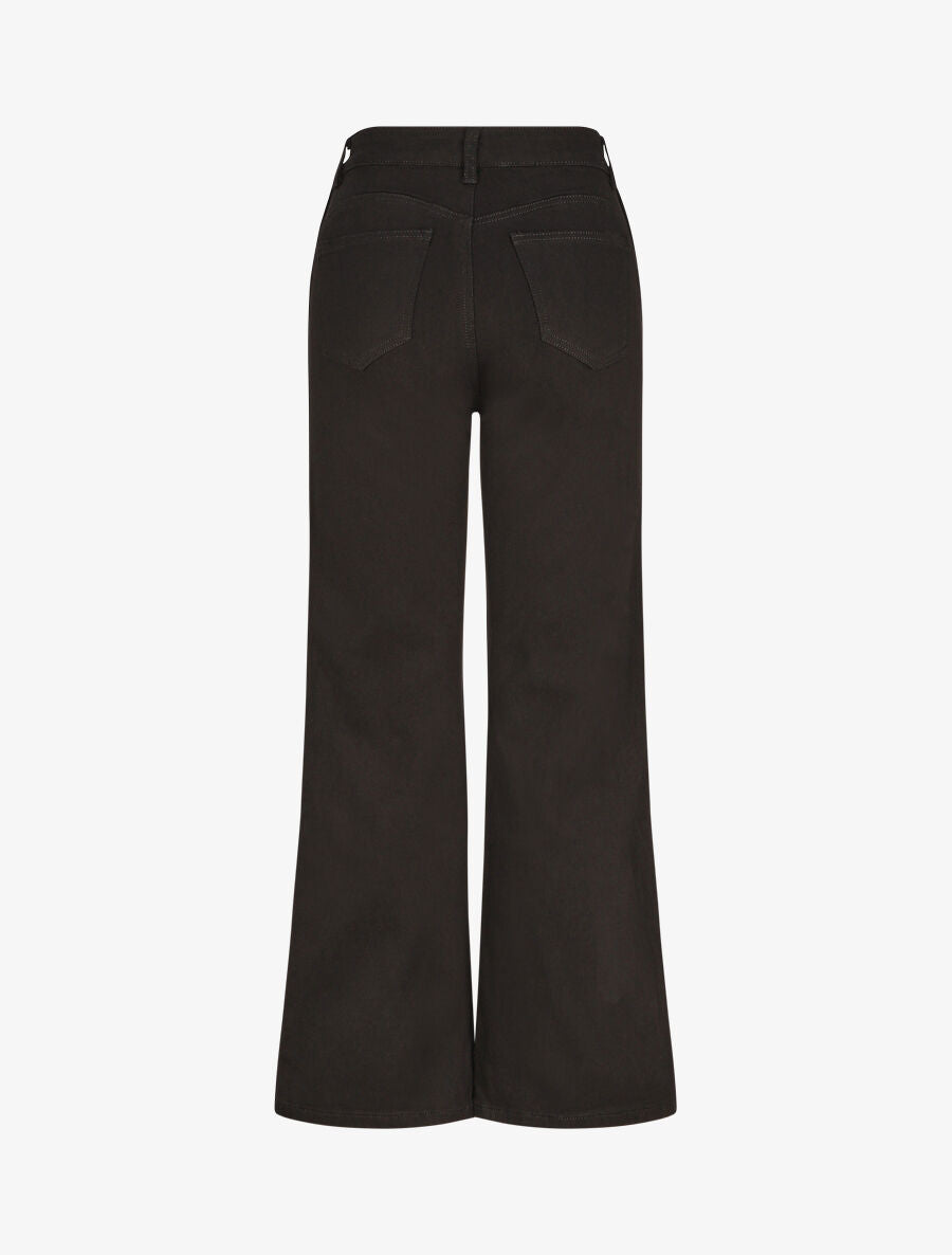 Jean droit uni taille haute - Noir - 2