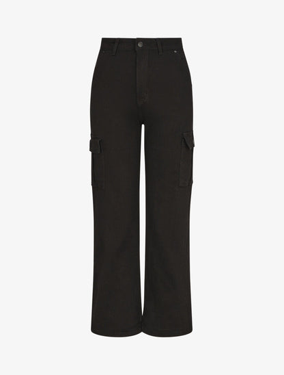 Jean cargo coupe droite - Noir - 1