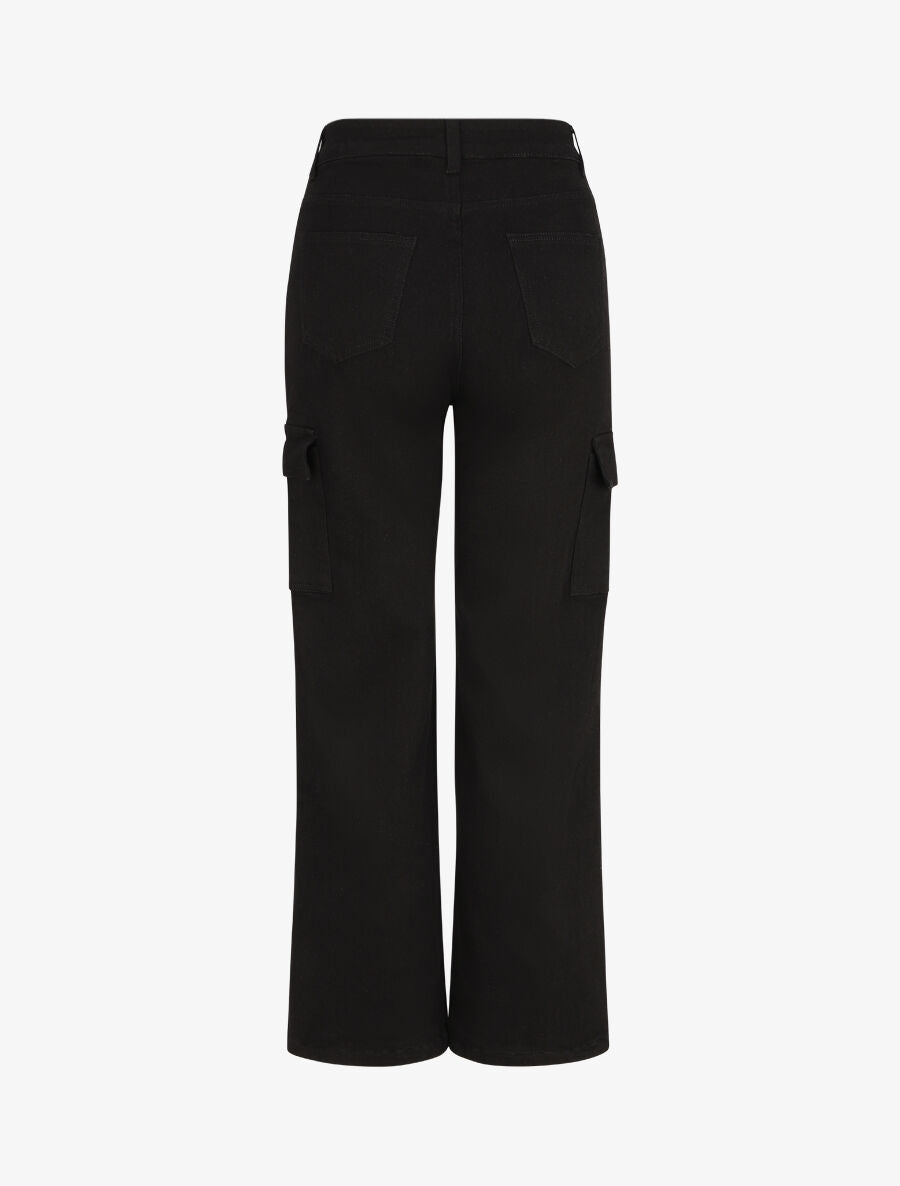 Jean cargo coupe droite - Noir - 2