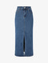 Jupe longue en jean coupe droite - Bleu denim - 1
