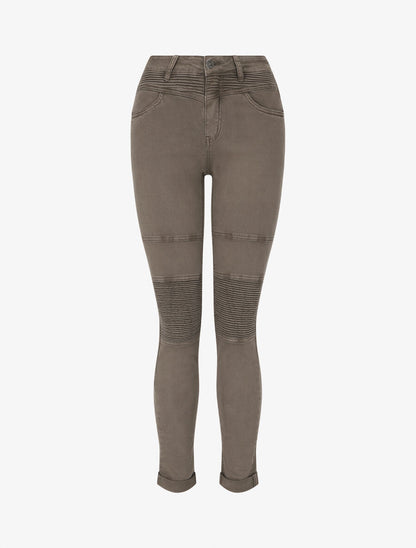 Jean taille haute coupe slim - Taupe - 4