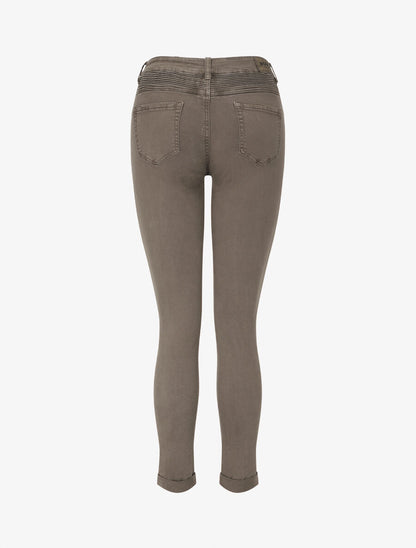 Jean taille haute coupe slim - Taupe - 2