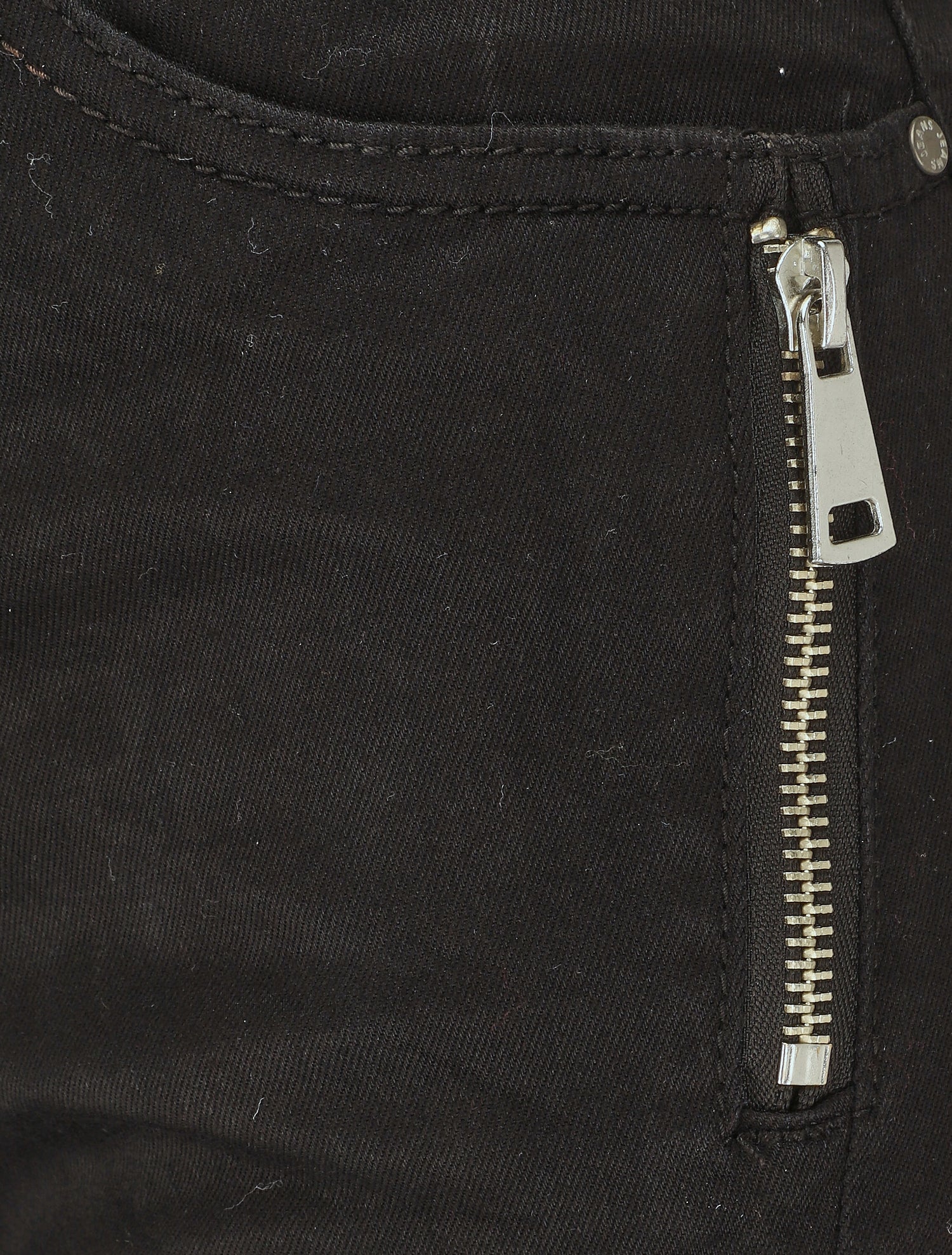 Jean taille haute effet froissé coupe slim - Noir - 3