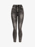 Jean paper bag à taille empire froncée - Gris foncé - 1