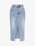 Jupe en jean fendue - Bleu - 1