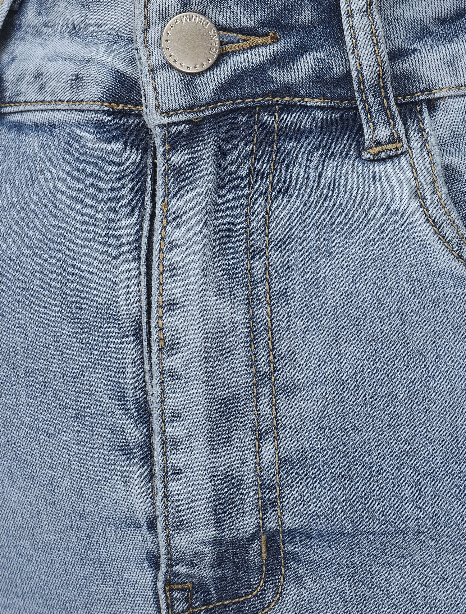 Jupe en jean fendue - Bleu - 3