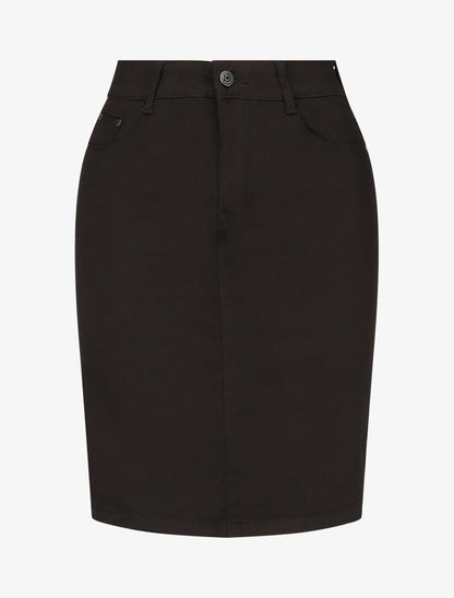 Jupe unie droite classique - Noir - 1