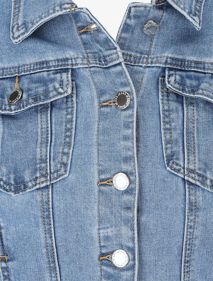 Veste en jean coupe ajustée - Bleu - 3