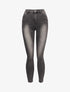 Jean skinny taille haute délavé et griffé - Gris foncé - 4