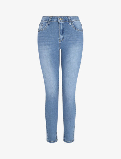 Jean slim délavé taille standard - Bleu clair - 1