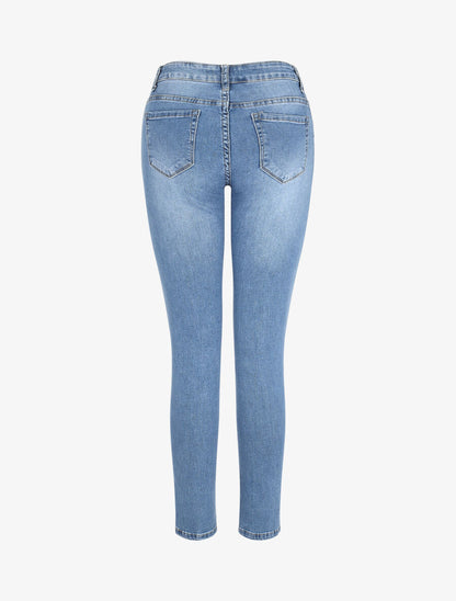 Jean slim délavé taille standard - Bleu clair - 2